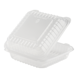 8''x8'' Hinged Containers - Large Clamshell Take Out Boxes - Karat PP Plastic - 250 count-Karat
