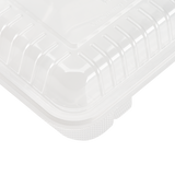 8''x8'' Hinged Containers 3 Compartments - Large Multi Compartment Clamshell Take Out Boxes - Karat PP Plastic - 250 count-Karat