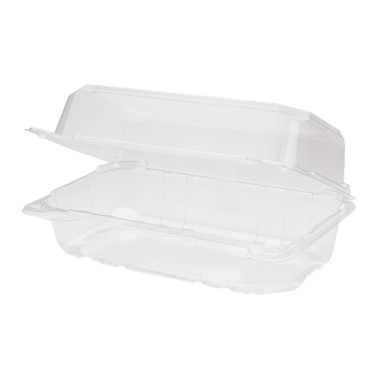 9x5 Hinged Containers - Half Clamshell Takeout Boxes - Karat PET