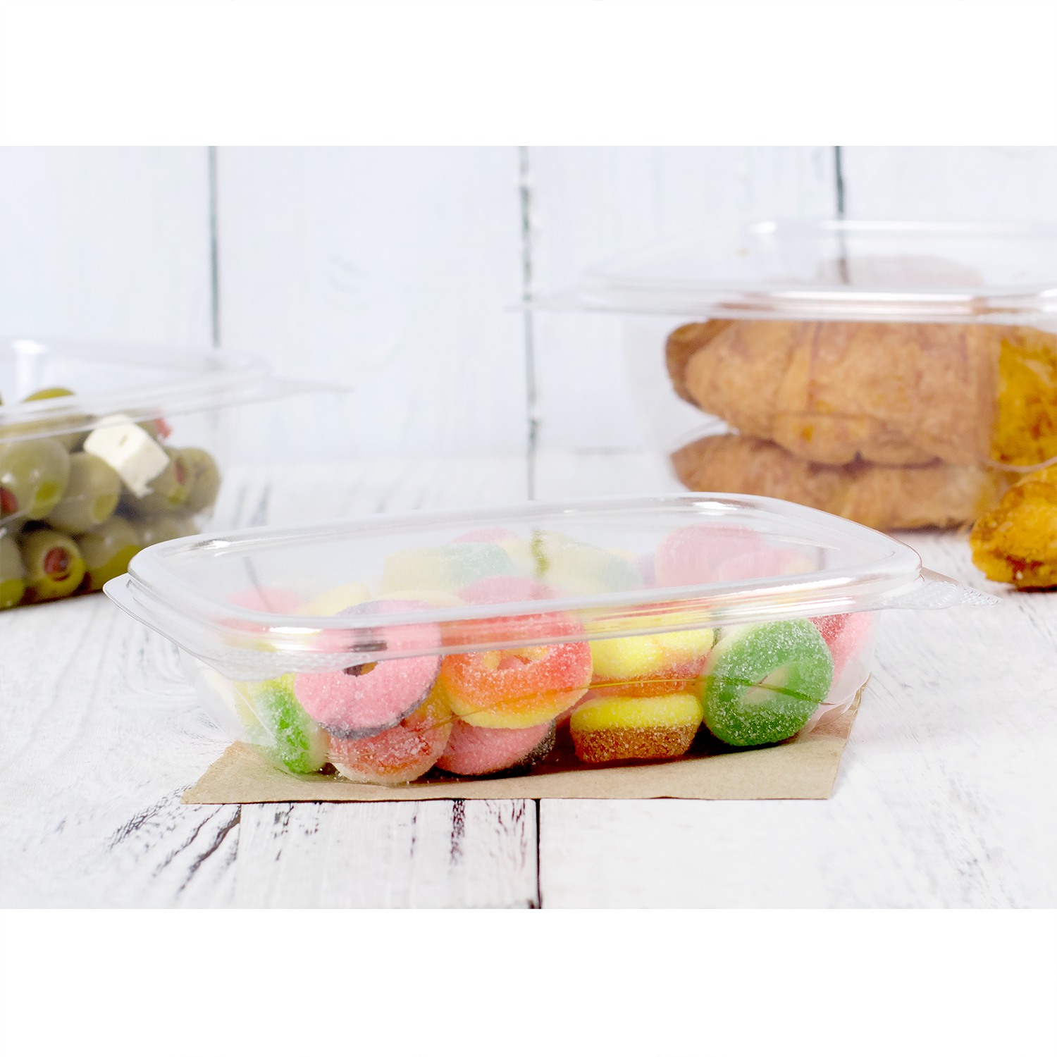 8 oz Plastic Food Storage Deli Containers with Lids - Restaurant Food (50  pack) (50)