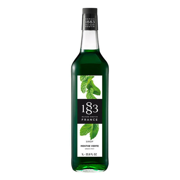 Green Mint Syrup 1883 Maison Routin - 1 Liter Bottle-1883 Maison Routin