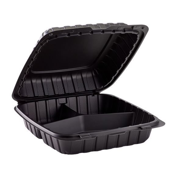 Jumbo Black 3 Compartment Takeout Containers Wholesale - 9