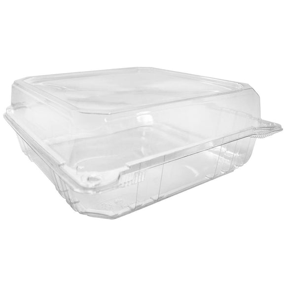 2 Compartment Clamshell Food Container - 9x6 Divided Hinged