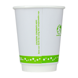 Compostable Insulated 12 oz Coffee Cups - Karat Earth 12oz Eco-Friendly Insulated Paper Hot Cups - One Cup, One Earth (90mm) - 500 ct-Karat