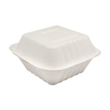 Small Compostable Food Containers - Karat Earth 6''x6'' Compostable Bagasse Hinged Containers - 500 ct-Karat