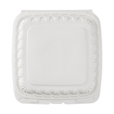 Jumbo White Takeout Boxes - 9"x9" Mineral Filled Hinged Food Containers- Karat Earth 120ct-Karat