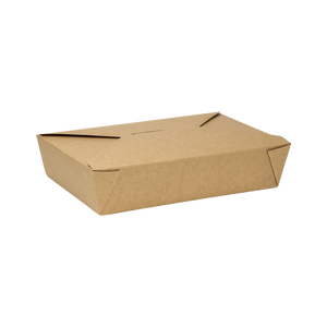 Kraft Microwavable Folded Paper #2 Take-Out Container - Karat Medium Fold-To-Go Box - 54oz - 7.8" X 5.5" X 1.8" - 200 Count-Karat