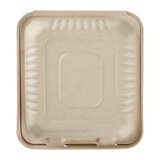 Large Biodegradable Takeout Boxes - Karat Earth 8''x8'' Compostable Bagasse Hinged Containers-Karat