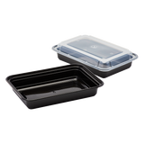 28oz Meal Prep Container - Microwavable Rectangular Food Containers & Lids - Black - 150 ct-Karat