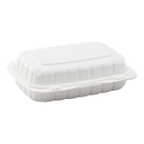 Medium White Takeout Boxes - 9"x6" Mineral Filled Hinged Food Containers- Karat Earth - White- 250 ct-Karat