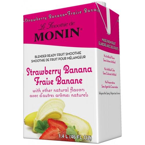 Monin Strawberry Banana Fruit Smoothie Mix (46oz)-monin
