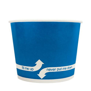 Paper Food Containers - 16oz Food Containers - Blue (112mm) - 1,000 ct-Karat