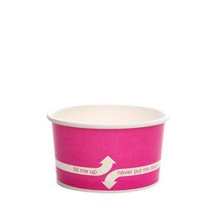 Paper Food Containers - 5oz Food Containers - Pink (87mm) - 1,000 ct-Karat