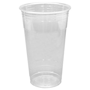 9oz Disposable Clear Plastic Cups with Flat Lids and Straws Iced