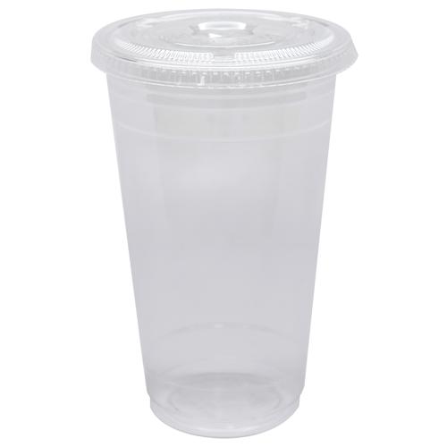 Plastic Cups - 24oz PET Cold Cups and PET Flat Lids (98mm)-Karat