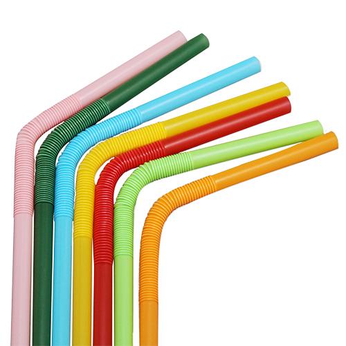 Assorted Plastic Straws - 7.5'' - 13.5'' Flexible Jumbo Straws (5mm) 