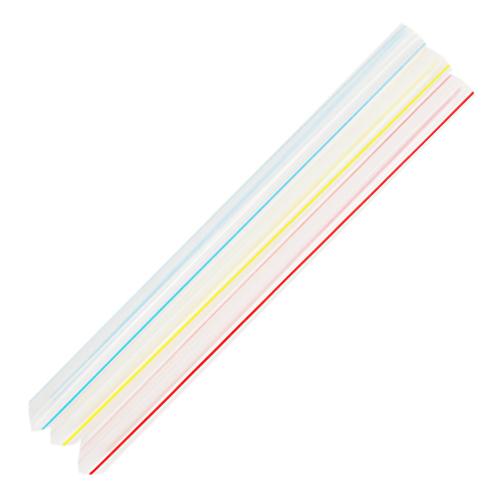 Plastic Straws 7.5'' Bubble Tea Straws (10mm) - Mixed Striped Colors 