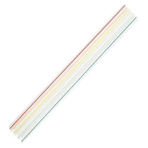 Striped Plastic Straws 7.5'' Jumbo Straws (5mm) - Mixed Striped Colors