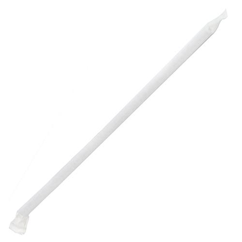 Clear Plastic Straws 7.75'' Jumbo Straws (5mm) Wrapped in Paper - Clear - 12,000 count-Karat