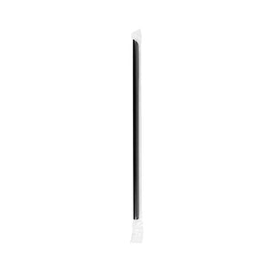 Black Cut Straws - 9" Giant Straws (8mm) Poly Wrapped Diagonally Cut - Black - 2,500 count-Karat