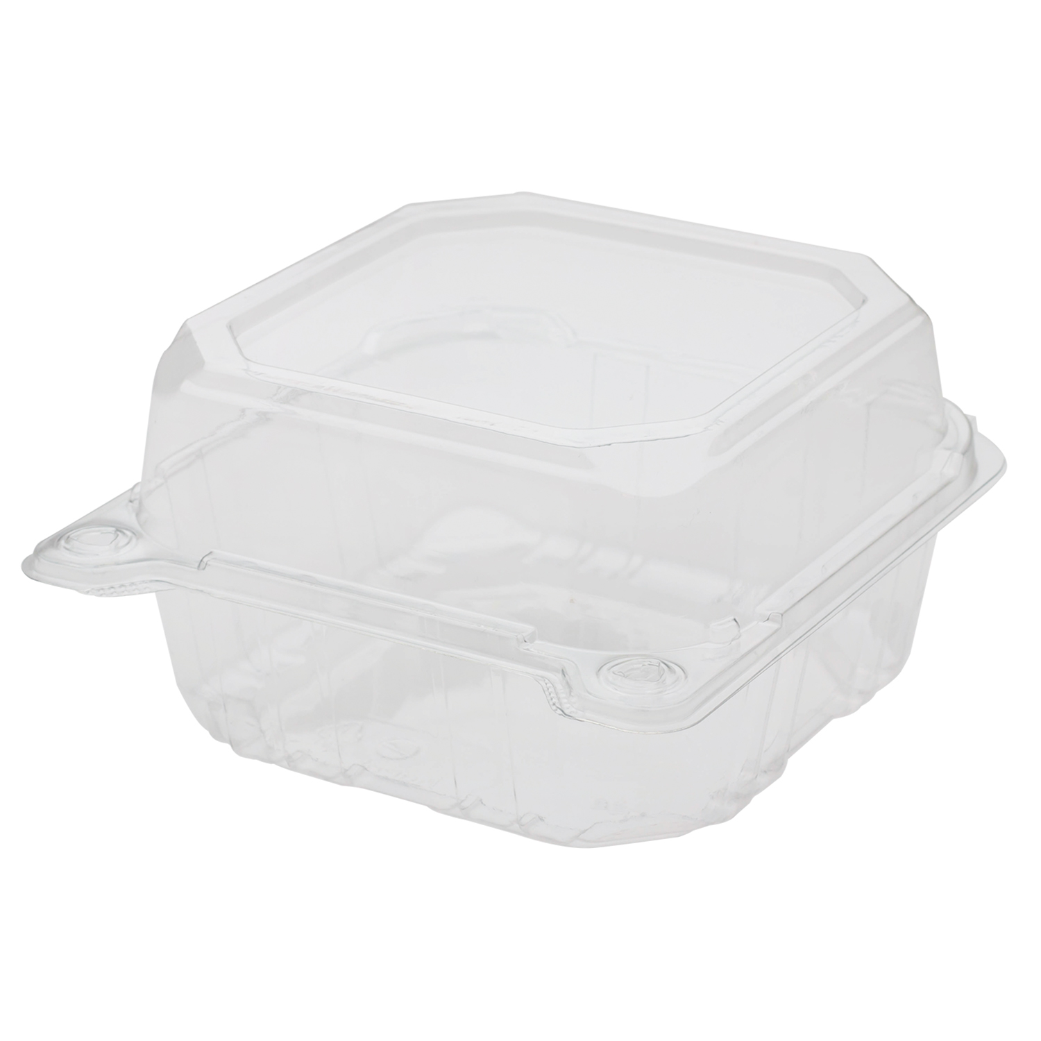 6x6 Disposable Bagasse Clamshell Food Containers with Hinged Lids