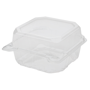 6'' x 6'' Hinged Containers - Small Clamshell Takeout Boxes - Karat PET Plastic - 500 ct-Karat
