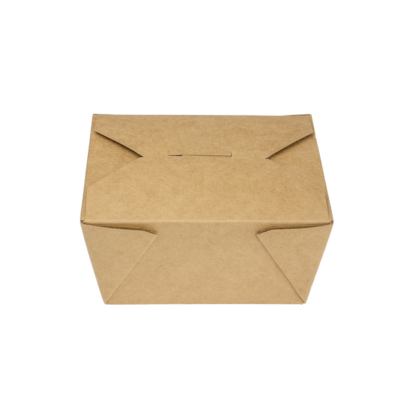 Kraft Microwavable Folded Paper #1 Takeout Boxes - Karat Small Fold-To-Go Container - 30oz - 4.3