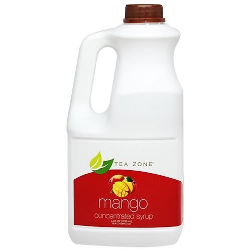 Tea Zone Mango Syrup Bottle - 64 oz-Restaurant Supply Drop