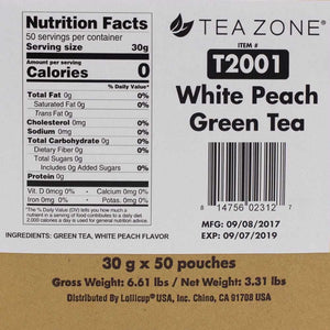 Tea Zone White Peach Green Tea - 50 Bags-Tea Zone