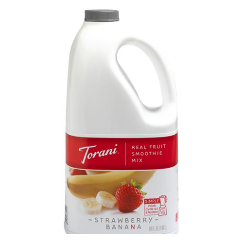 Torani Strawberry Banana Real Fruit Smoothie Mix (64oz), Coffee Shop  Supplies, Carry Out Containers