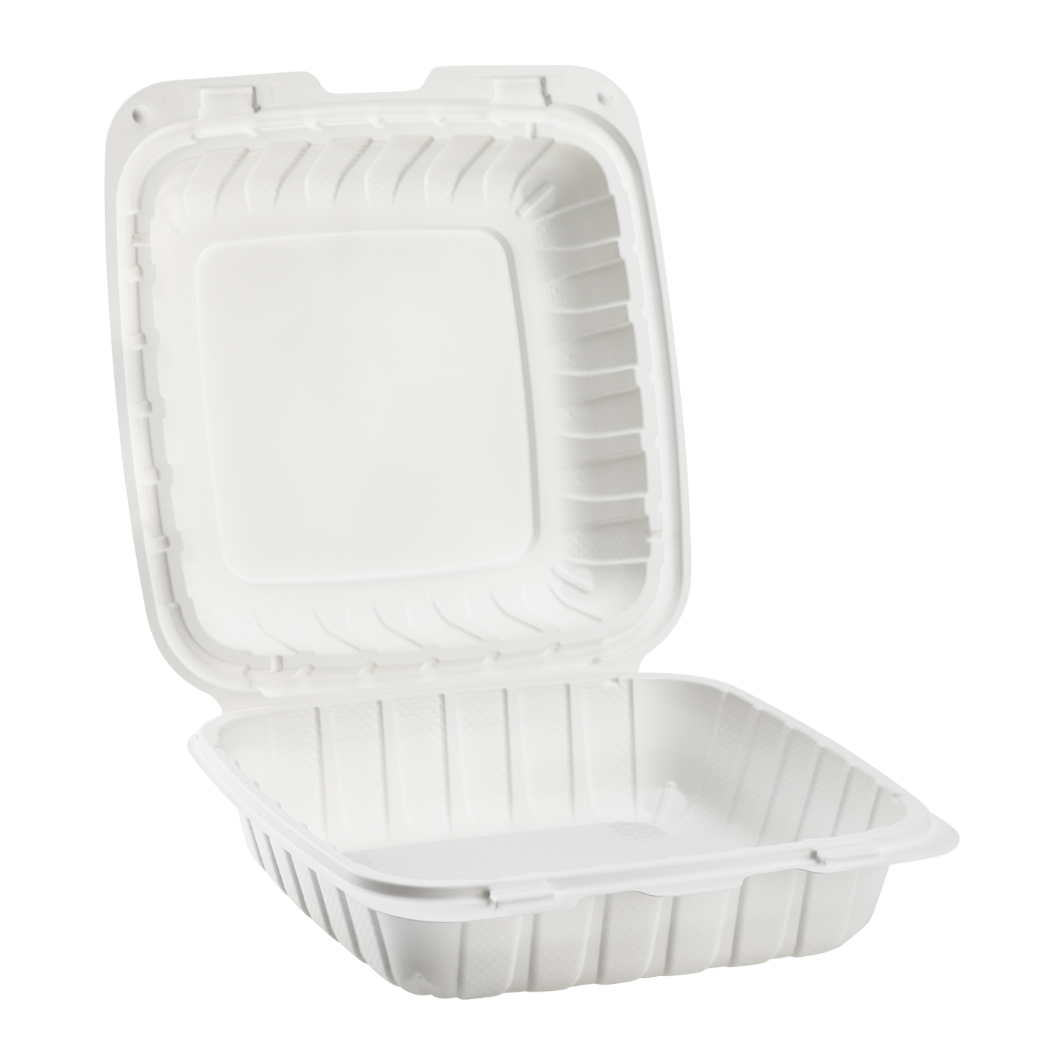 White plastic containers. Food container, packaging for take away