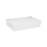 White Microwavable Folded Paper #2 Take-Out Container - Karat Fold-To-Go Box - 54oz - 7.8" X 5.5" X 1.8" - 200 Count-Karat