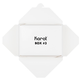 White Microwavable Folded Paper #3 Take-Out Container - Karat Large Fold-To-Go Box - 76oz - 7.8" X 5.5" X 2.4" - 200 Count-Karat